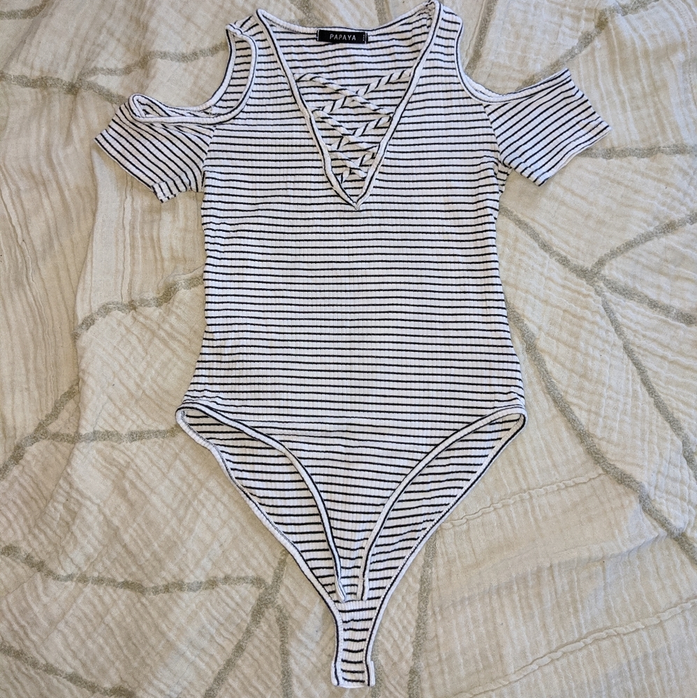 Cold shoulder bodysuit
